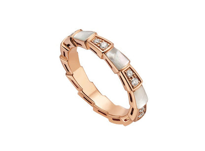 [TOPON]SERPENTI RING PINK GOLD DIAMOND MOP 3MM