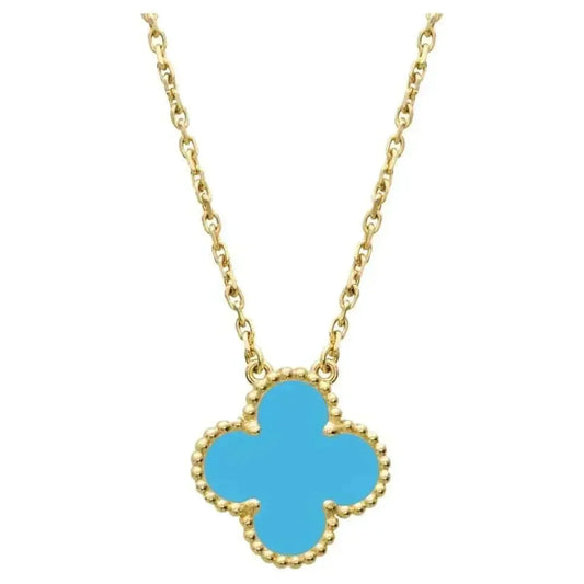 [TOPON]CLOVER 15MM VINTAGE TURQUOISE NECKLACE