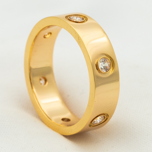 [TOPON]LOVE RING 5.5MM 6 DIAMONDS PINK GOLD