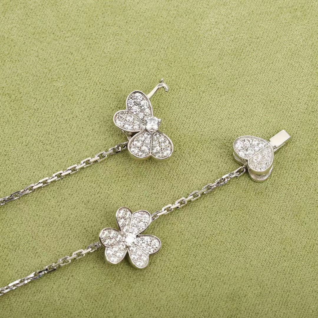 [TOPON]FRIVOLE SILVER 9 FLOWERS NECKLACE