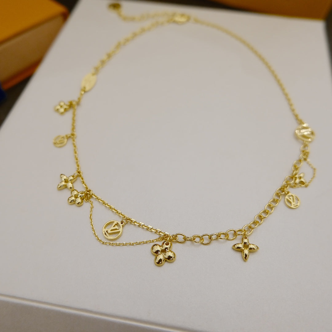 [TOPON]BLOOMING SUPPLE NECKLACE BRASS