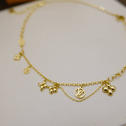 [TOPON]BLOOMING SUPPLE NECKLACE BRASS