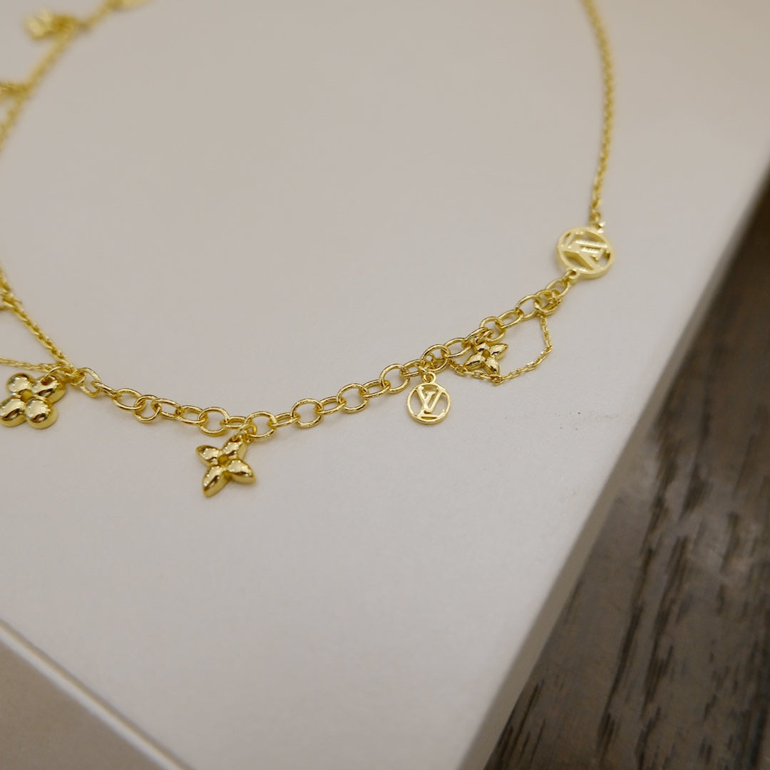 [TOPON]BLOOMING SUPPLE NECKLACE BRASS