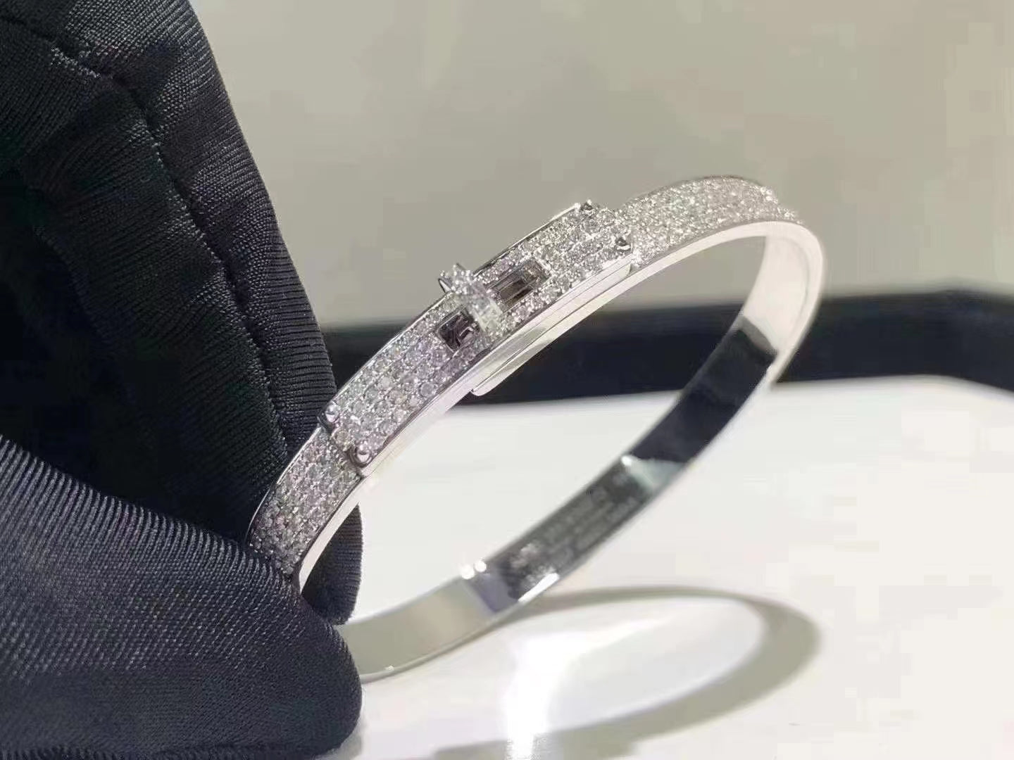 [TOPON]HM KELLY BRACELET IN SILVER AND FULL PAVE DIAMOND