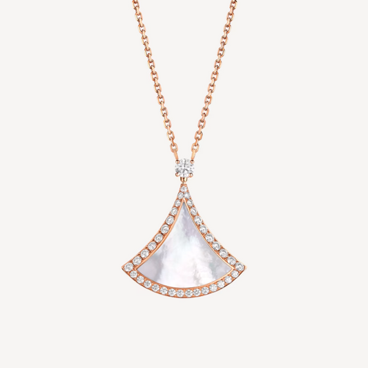 [TOPON]DREAM MOP DIAMOND PAVED PINK GOLD NECKLACE