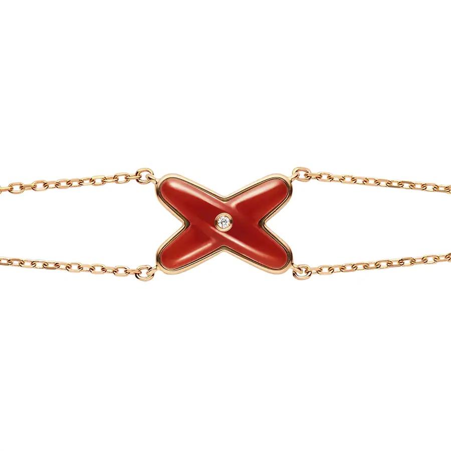 [TOPON]JEUX BRACELET CARNELIAN PINK GOLD 1 DIAMOND