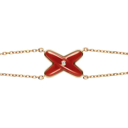 [TOPON]JEUX BRACELET CARNELIAN PINK GOLD 1 DIAMOND