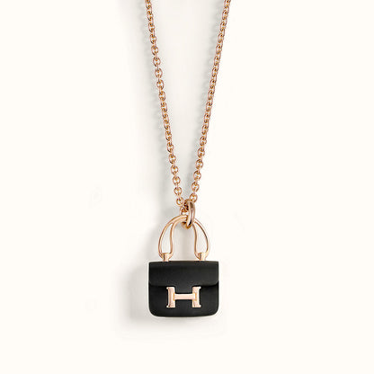 [TOPON]CONSTANCE BLACK PEDANT PINK GOLD NECKLACE