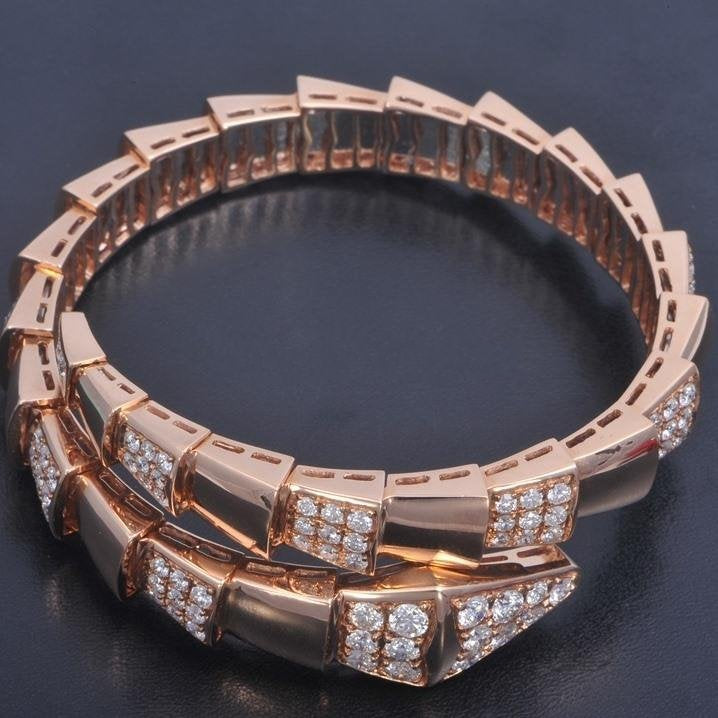 [TOPON]SERPENTI WIDE BRACELET PINK GOLD DIAMOND