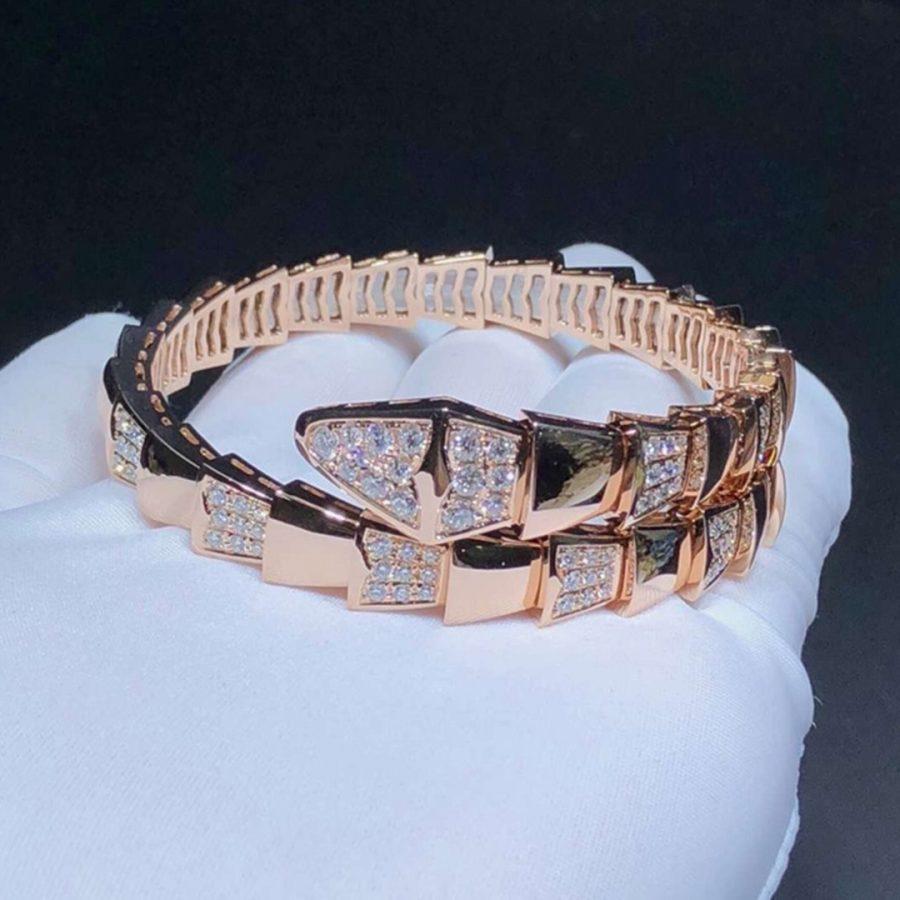 [TOPON]SERPENTI WIDE BRACELET PINK GOLD DIAMOND