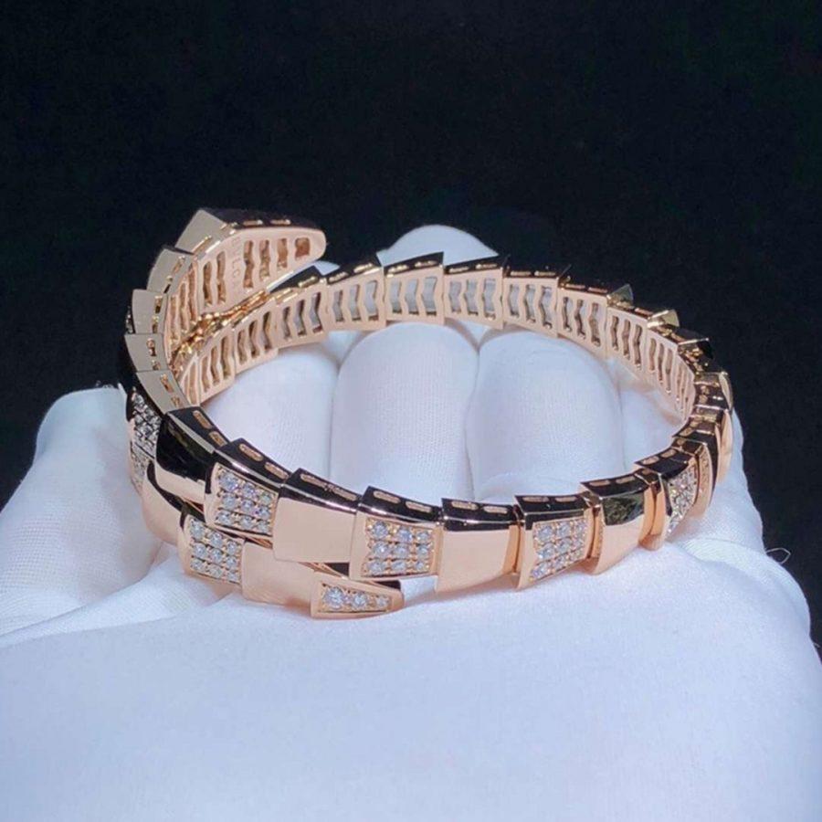 [TOPON]SERPENTI WIDE BRACELET PINK GOLD DIAMOND