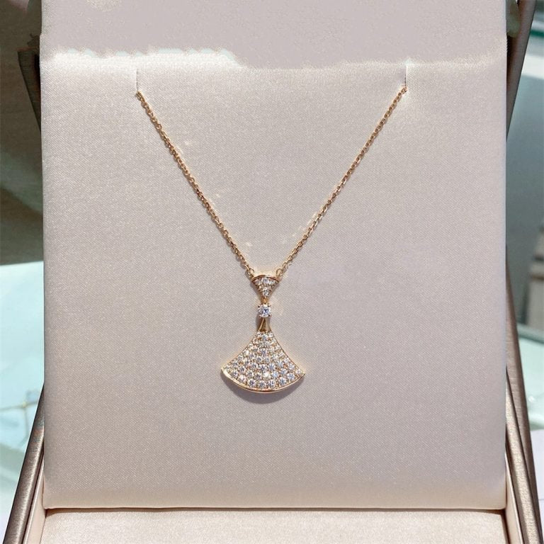 [TOPON]DREAM NECKLACE PINK GOLD FULL DIAMOND