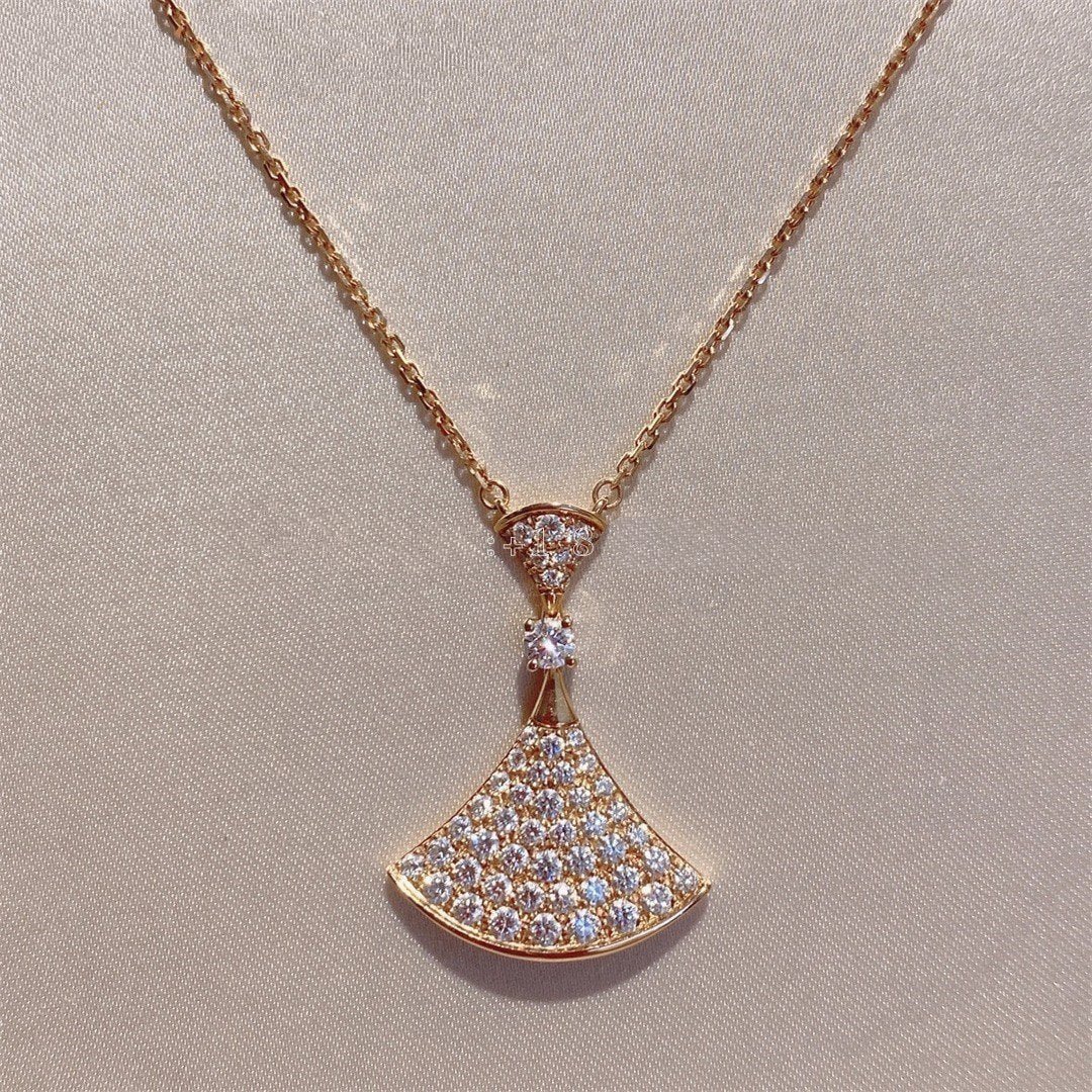 [TOPON]DREAM NECKLACE PINK GOLD FULL DIAMOND