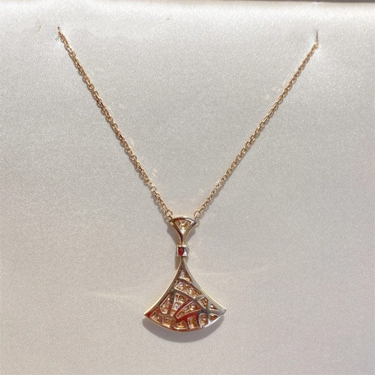 [TOPON]DREAM NECKLACE PINK GOLD FULL DIAMOND