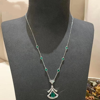 [TOPON]DREAM NECKLACE MALACHITE DIAMOND SILVER