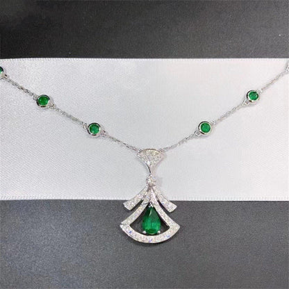 [TOPON]DREAM NECKLACE MALACHITE DIAMOND SILVER