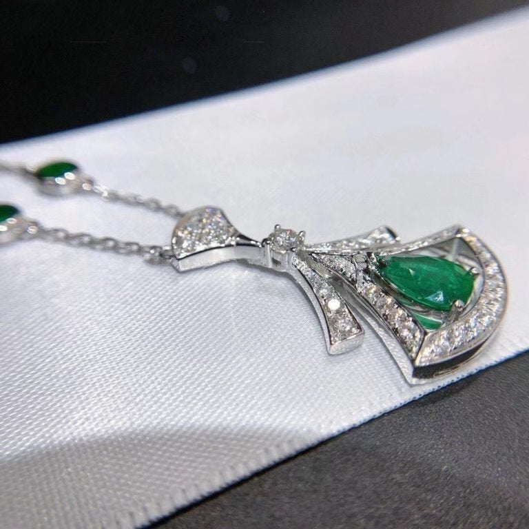 [TOPON]DREAM NECKLACE MALACHITE DIAMOND SILVER