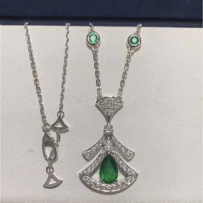 [TOPON]DREAM NECKLACE MALACHITE DIAMOND SILVER