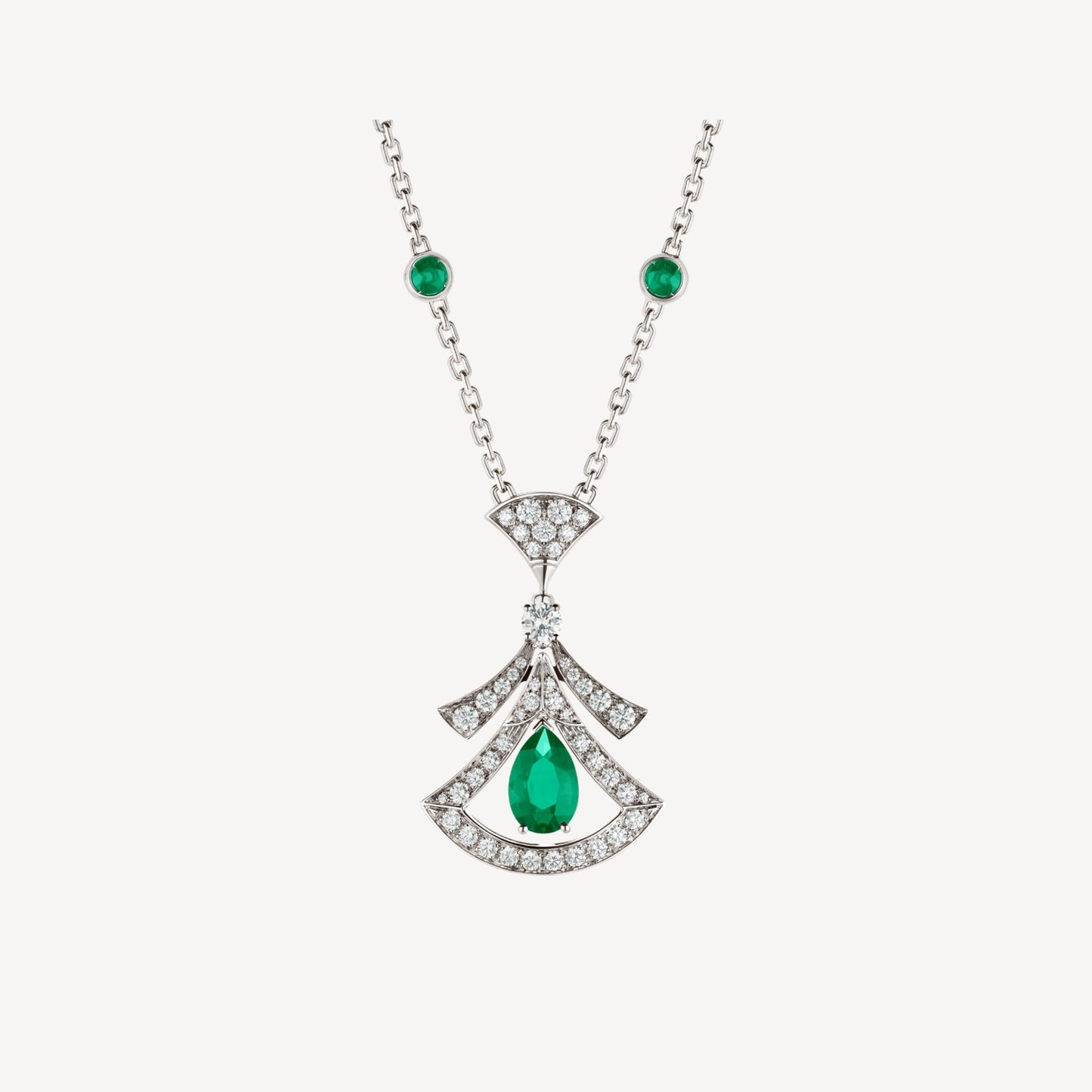 [TOPON]DREAM NECKLACE MALACHITE DIAMOND SILVER