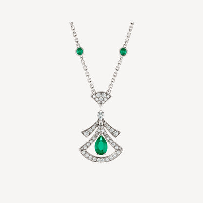 [TOPON]DREAM NECKLACE MALACHITE DIAMOND SILVER