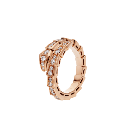 [TOPON]SERPENTI RING PINK GOLD DIAMOND PAVED 4MM