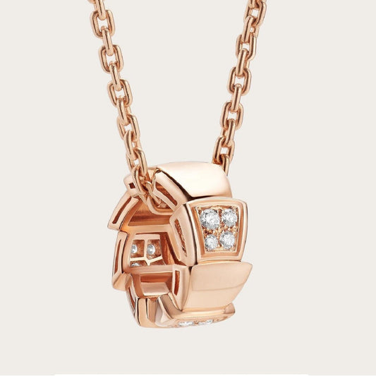 [TOPON]SERPENTI PEDANT DIAMOND PINK GOLD NECKLACE