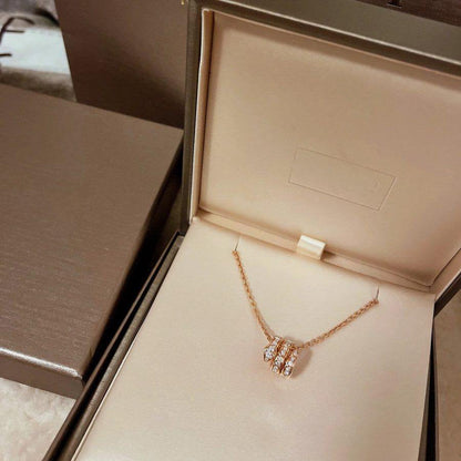 [TOPON]SERPENTI PINK GOLD NECKLACE DOUBLE RING DIAMOND