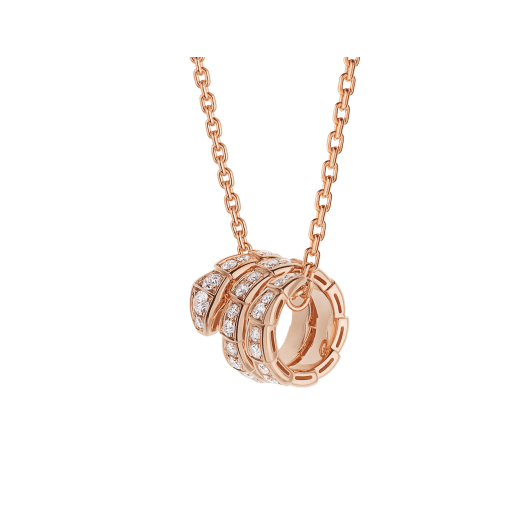 [TOPON]SERPENTI PINK GOLD NECKLACE DOUBLE RING DIAMOND