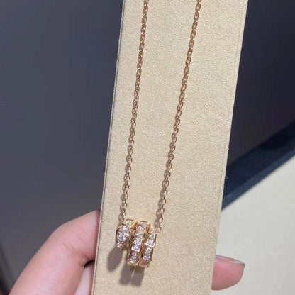 [TOPON]SERPENTI PINK GOLD NECKLACE DOUBLE RING DIAMOND