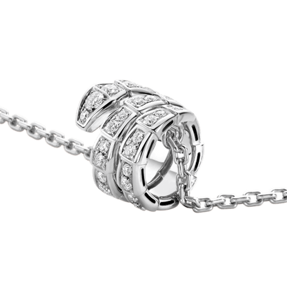 [TOPON]SERPENTI SILVER NECKLACE DOUBLE RING DIAMOND