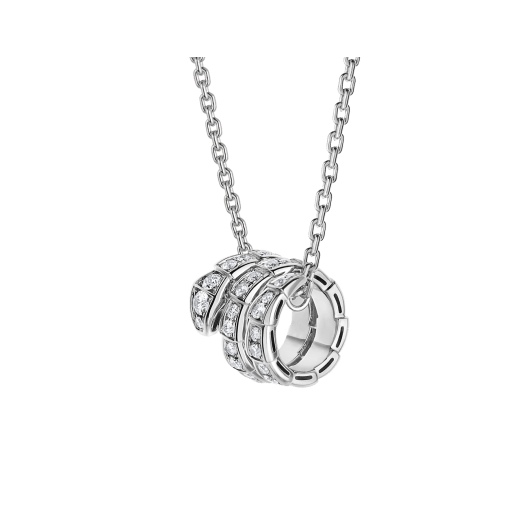 [TOPON]SERPENTI SILVER NECKLACE DOUBLE RING DIAMOND