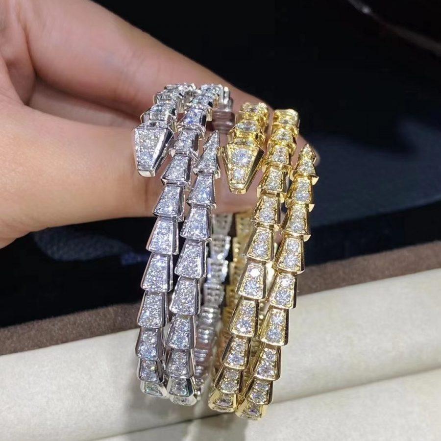 [TOPON]SERPENTI BRACELET GOLD DIAMOND DOUBLE ROW