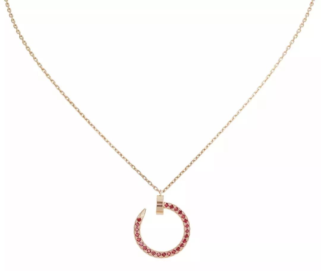 [TOPON]JUSTE NECKLACE GOLD RED DIAMONDS