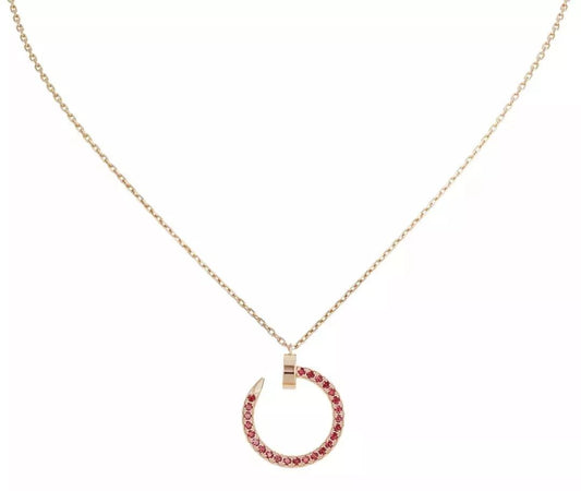 [TOPON]JUSTE NECKLACE GOLD RED DIAMONDS