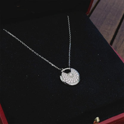 [TOPON]AMULETTE SILVER FULL DIAMOND NECKLACE