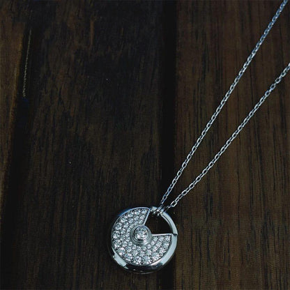 [TOPON]AMULETTE SILVER FULL DIAMOND NECKLACE