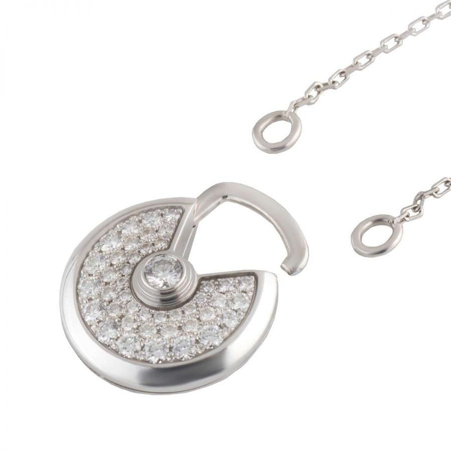 [TOPON]AMULETTE SILVER FULL DIAMOND NECKLACE