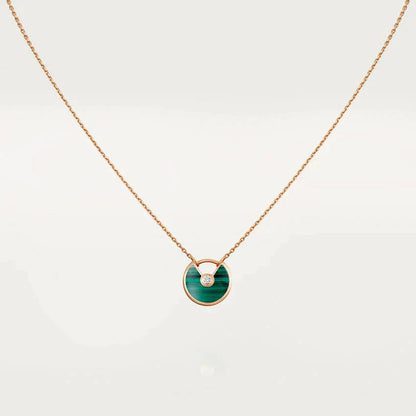 [TOPON]AMULETTE ROSE GOLD MALACHITE NECKLACE