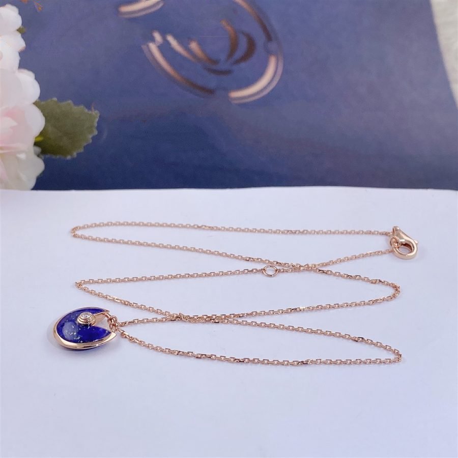 [TOPON]AMULETTE ROSE GOLD AGATE NECKLACE