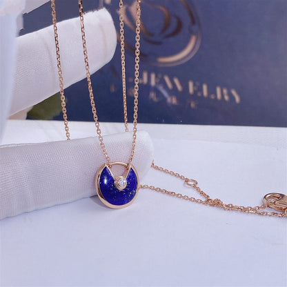 [TOPON]AMULETTE ROSE GOLD AGATE NECKLACE