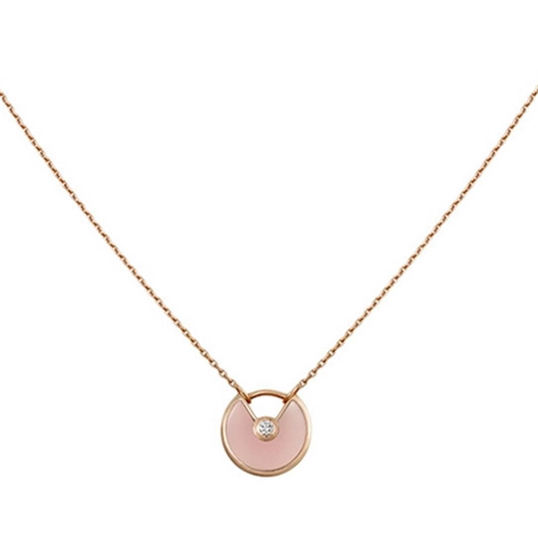 [TOPON]AMULETTE ROSE GOLD PINK MOP NECKLACE