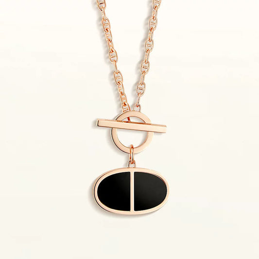 [TOPON]CHAINE VERSO BLACK CERAMIC NECKLACE