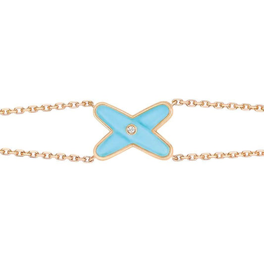 [TOPON]JEUX BRACELET TURQUOISE PINK GOLD 1 DIAMOND