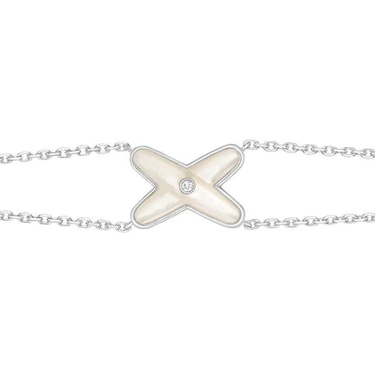 [TOPON]JEUX BRACELET WHITE MOP SILVER 1 DIAMOND