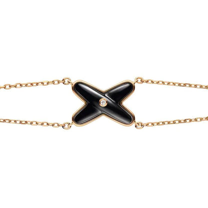 [TOPON]JEUX BRACELET ONYX PINK GOLD 1 DIAMOND