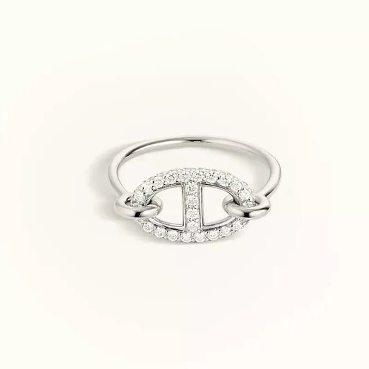 [TOPON]RONDE SMALL SILVER DIAMOND RING