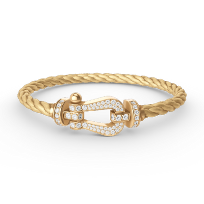 [TOPON]FORCE LARGE HORSESHOE FULL DIAMOND BRACELET GOLD