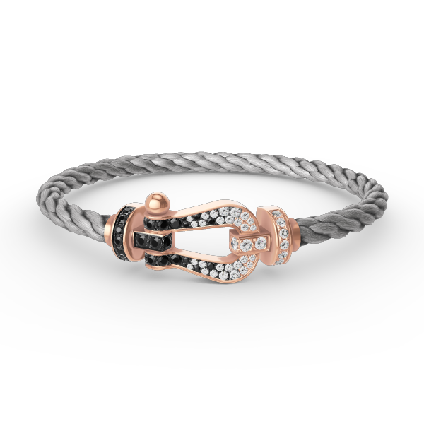 [TOPON]FORCE LARGE HORSESHOE BLACK WHITE DIAMOND BRACELET ROSE GOLD