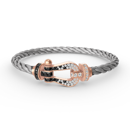 [TOPON]FORCE LARGE HORSESHOE BLACK WHITE DIAMOND BRACELET ROSE GOLD