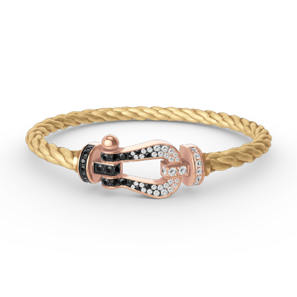 [TOPON]FORCE LARGE HORSESHOE BLACK WHITE DIAMOND BRACELET ROSE GOLD